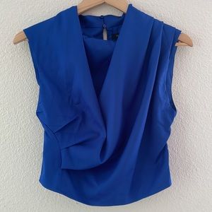 NWT - Fab’rik Strut & Bolt Blue Nala Cowl Neck Sleeveless Blouse - Size S